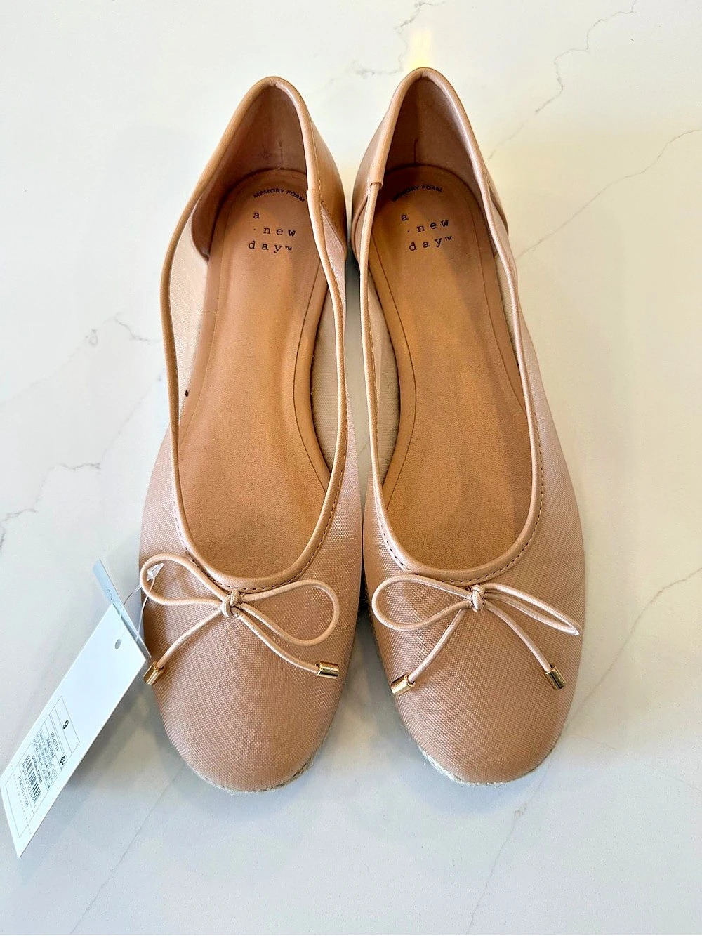 Target Mesh Bow Espadrille Flats in Tan US 9 NWT